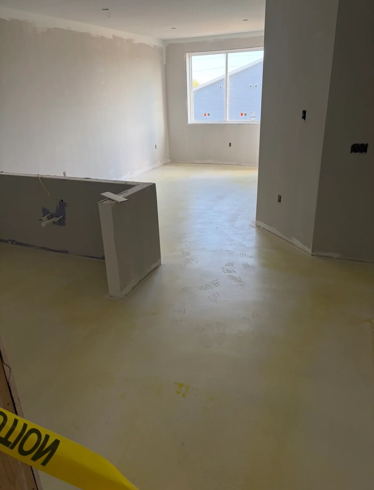 Room floor before flooring installation